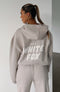 Sudadera con capucha Offstage Moon | Corte extragrande, suave tejido polar y estampado abullonado