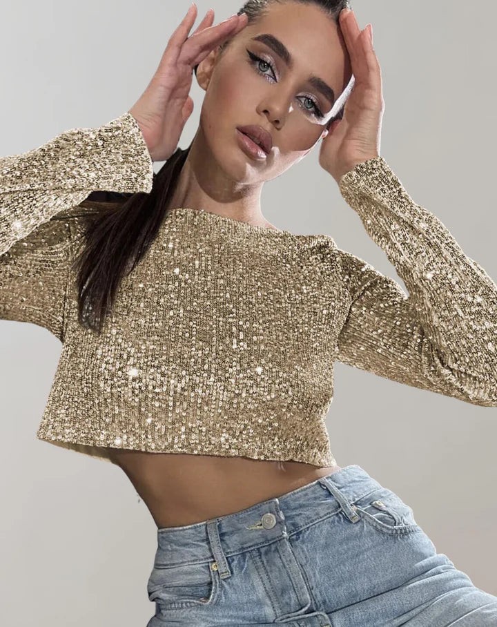 Liora Haut Court Scintillant | Brillance et Élégance pour un Look Glamour