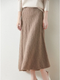 Gonna midi a trapezio in lana merino – Maglia morbida, calda ed elegante