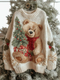 Jersey navideño de punto para mujer con motivo festivo de osos | Jersey abrigado para las fiestas | Prenda de punto invernal y festiva - tallas grandes