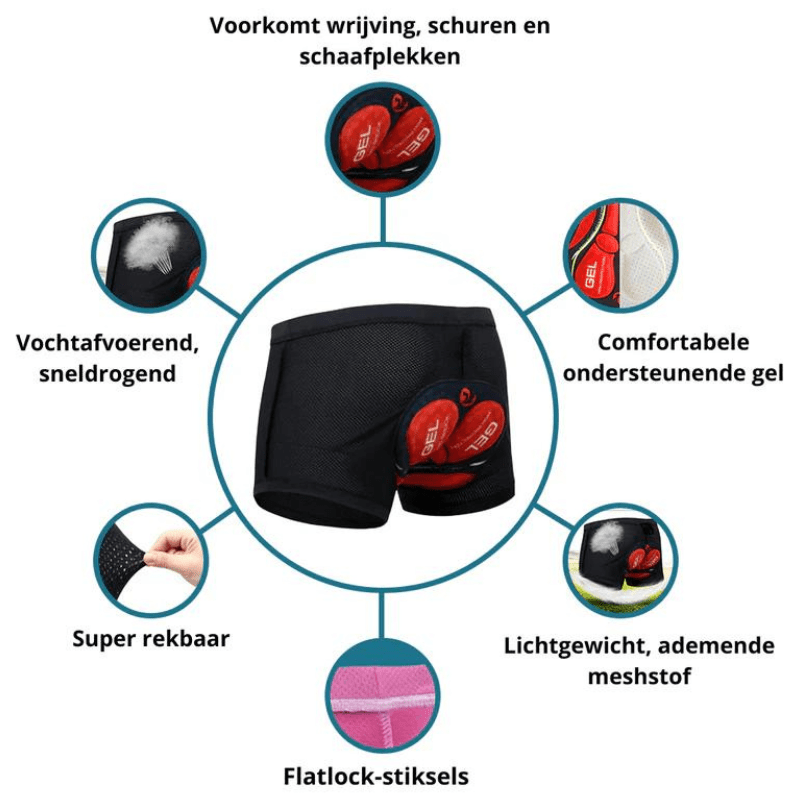 Short de moto acolchado 5D | Confort óptimo con gel 3D y tejido transpirable