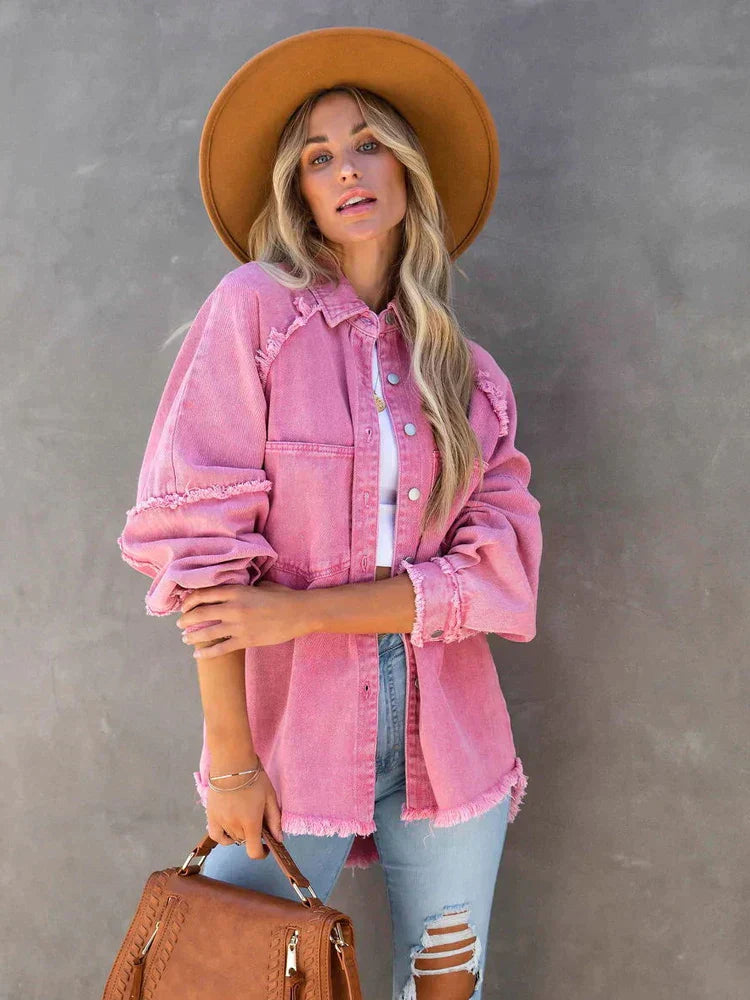 Maya Veste en Jean Oversize Femme | Boutonnée & Style Tendance