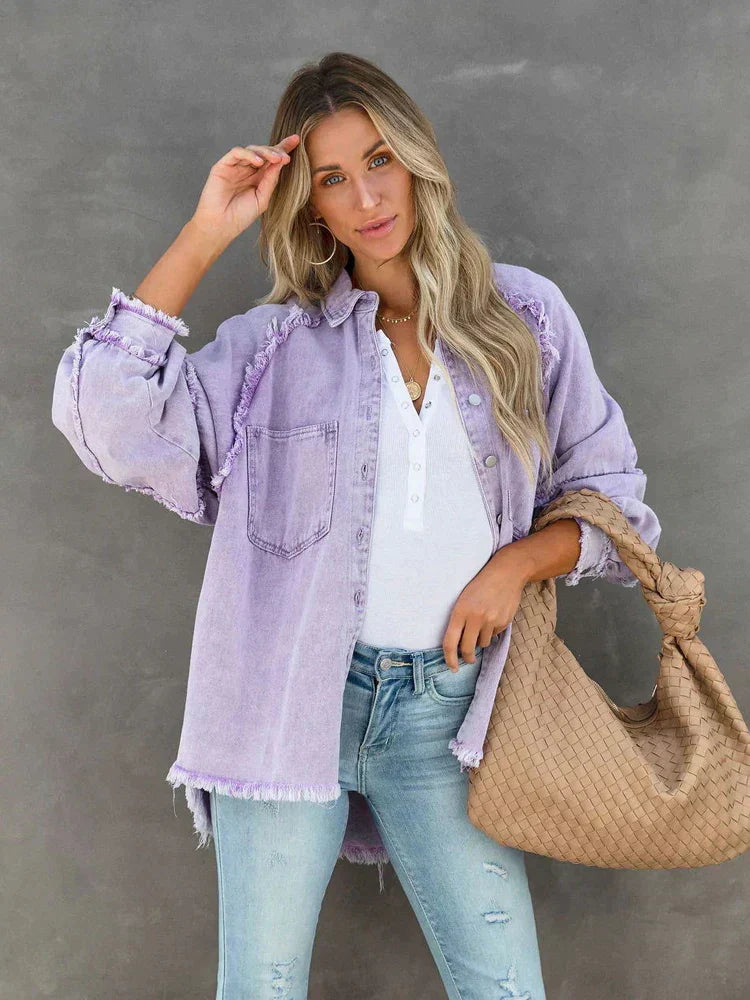 Maya Veste en Jean Oversize Femme | Boutonnée & Style Tendance