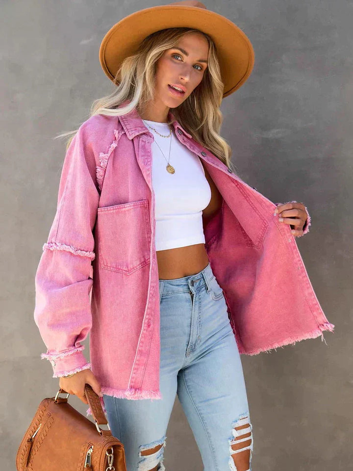 Maya Veste en Jean Oversize Femme | Boutonnée & Style Tendance