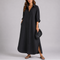 Robe chemise longue décontractée en lin – Légère et élégante