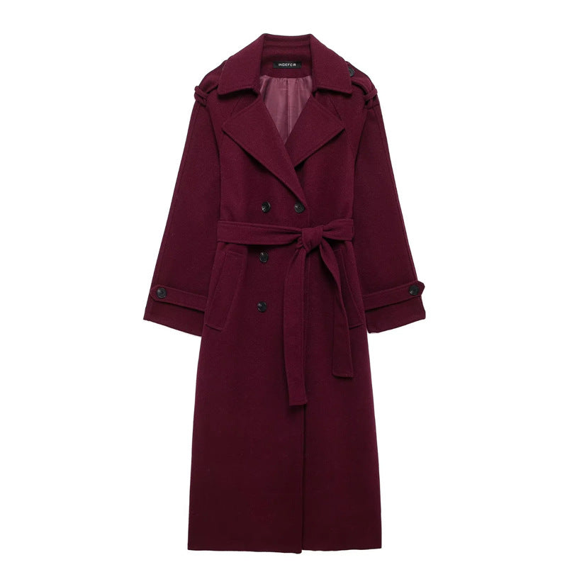 Abrigo de invierno Romelie | Elegante burdeos con diseño atemporal y silueta femenina