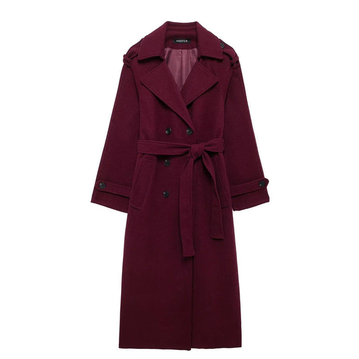 Abrigo de invierno Romelie | Elegante burdeos con diseño atemporal y silueta femenina