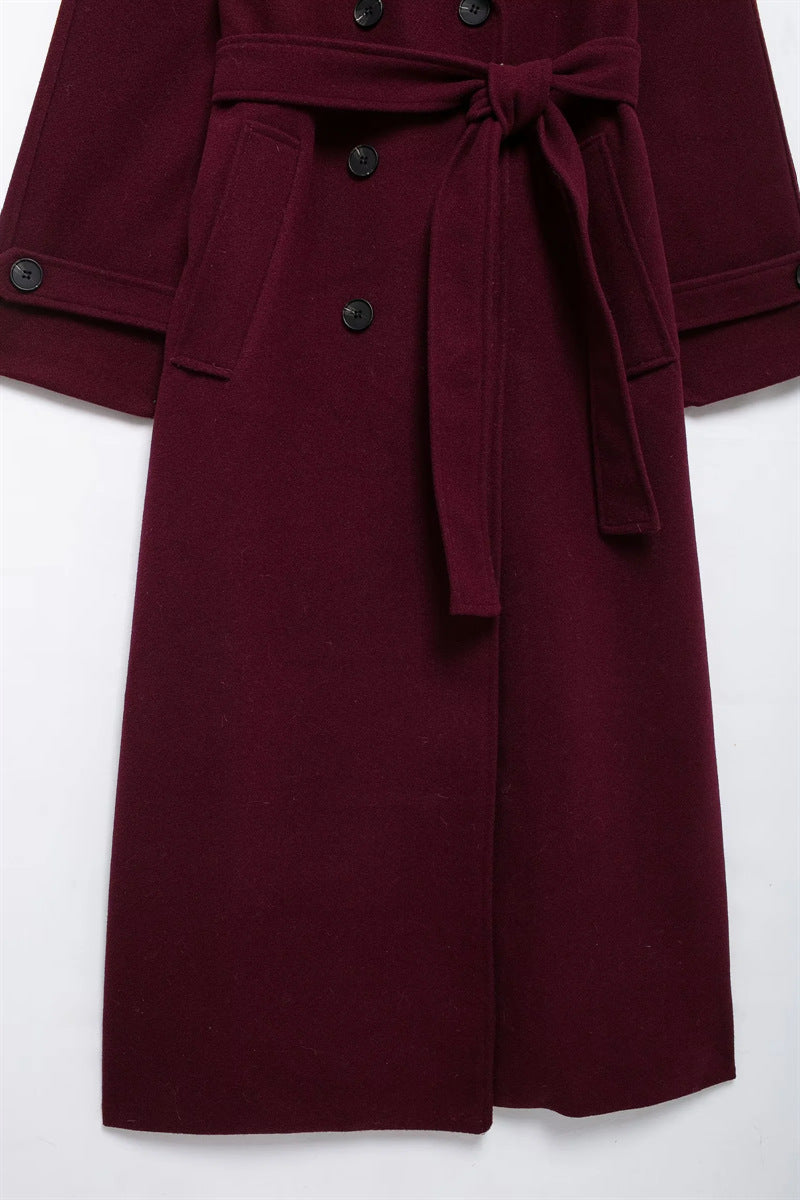 Abrigo de invierno Romelie | Elegante burdeos con diseño atemporal y silueta femenina