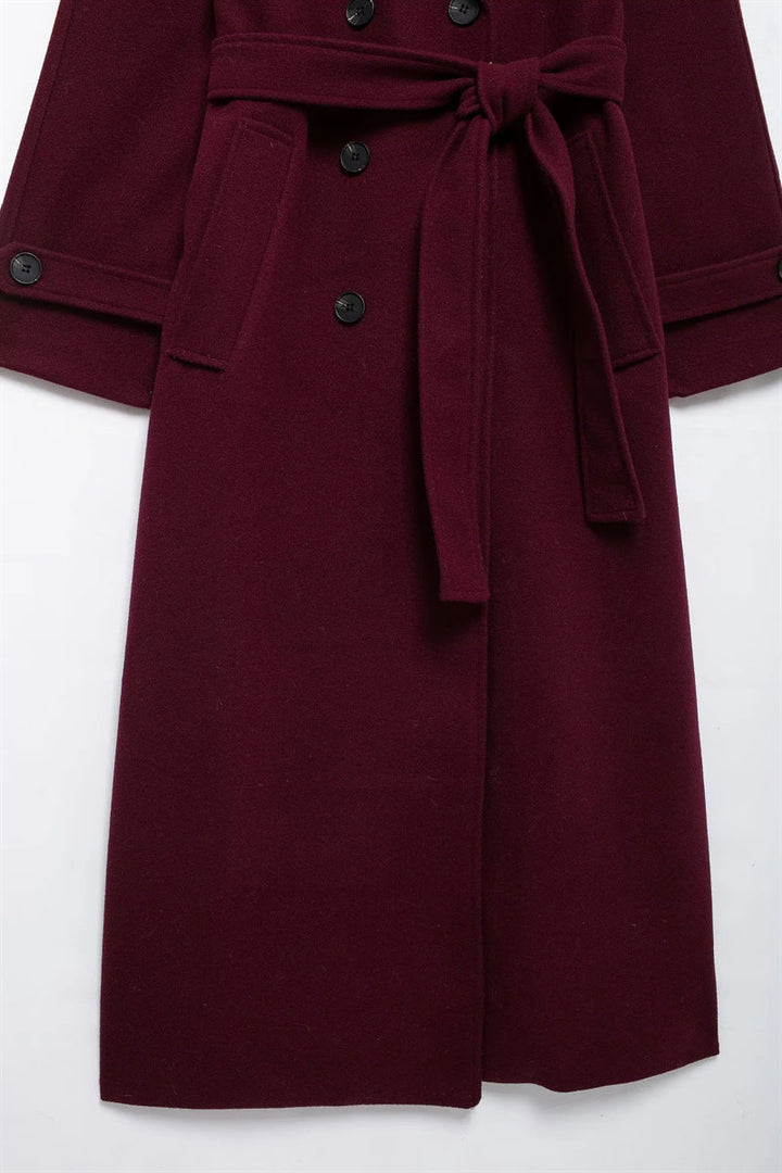 Abrigo de invierno Romelie | Elegante burdeos con diseño atemporal y silueta femenina