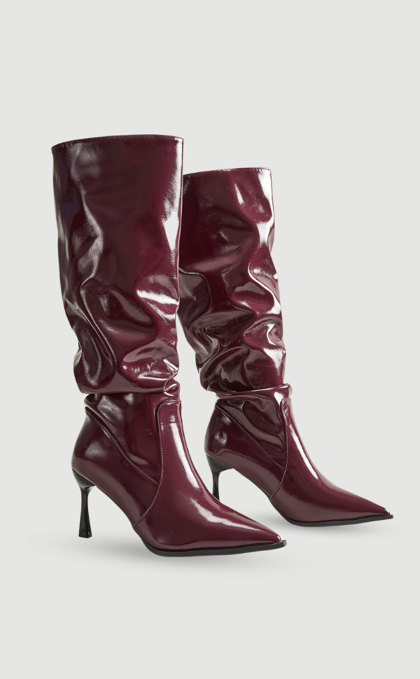 Paula Bottines en laque à talon | Bottines élégantes avec fermeture éclair & dentelle
