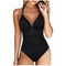 Maillot une pièce femme V profond bonnets moulés style élégant été 2025