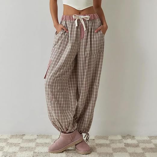 Pyjama Plaid | Ensemble Lounge à Manches Longues pour Femme, Chaleur et Confort