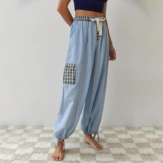 Pyjama Plaid | Ensemble Lounge à Manches Longues pour Femme, Chaleur et Confort