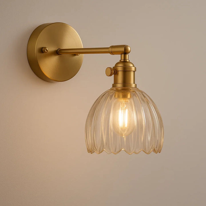 Lampe murale rétro avec bouton tulipe en verre pour l'intérieur