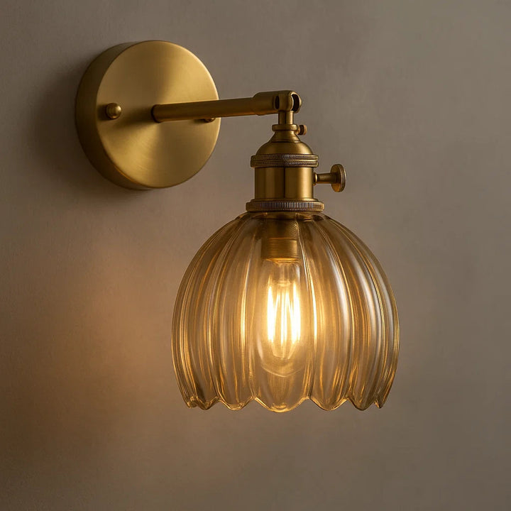 Lampe murale rétro avec bouton tulipe en verre pour l'intérieur