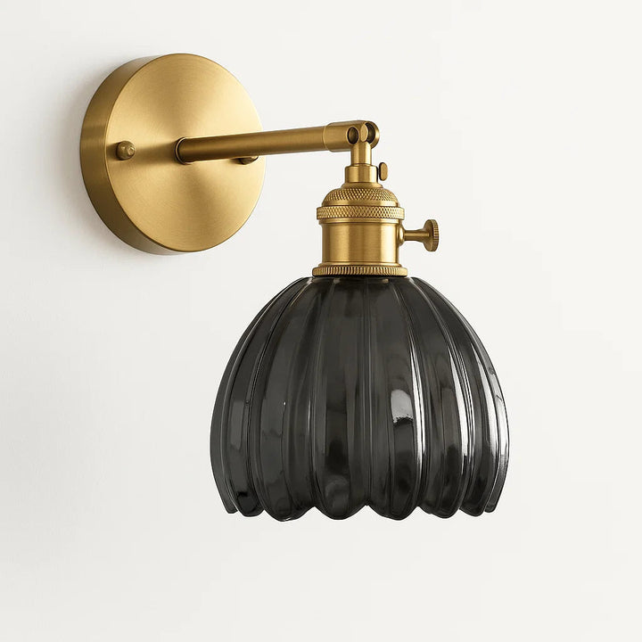 Lampe murale rétro avec bouton tulipe en verre pour l'intérieur