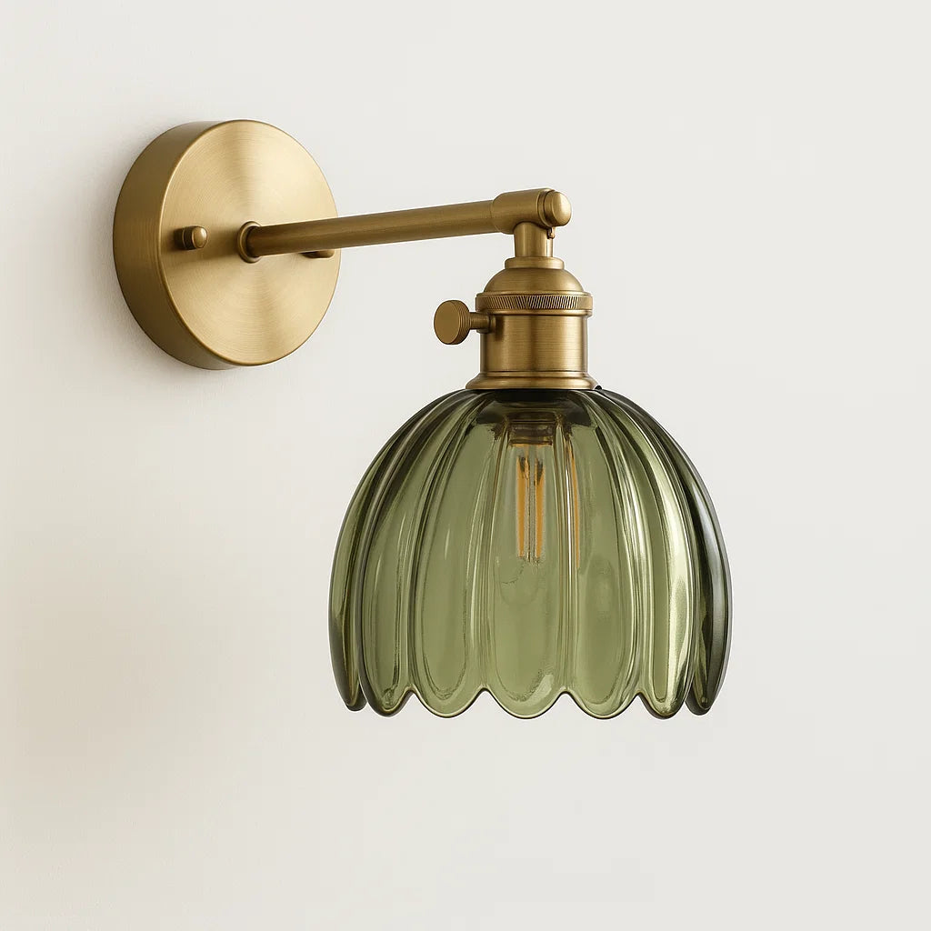 Lampe murale rétro avec bouton tulipe en verre pour l'intérieur