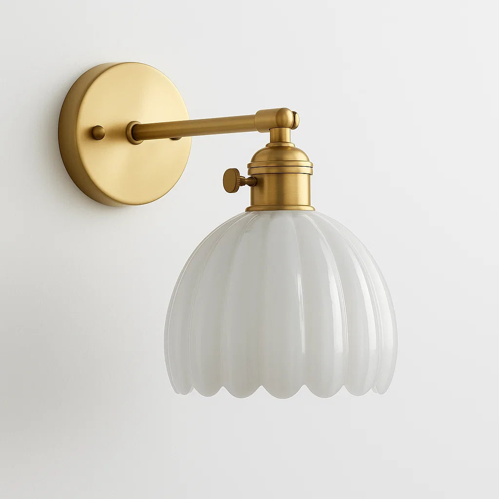 Lampe murale rétro avec bouton tulipe en verre pour l'intérieur