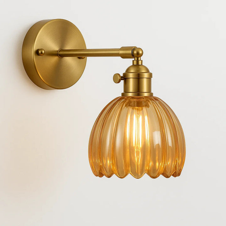 Lampe murale rétro avec bouton tulipe en verre pour l'intérieur