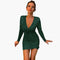 Minivestido com lantejoulas para mulher | Vestido de festa de Natal com decote em V | Roupa de noite cintilante e justa ao corpo para a passagem de ano