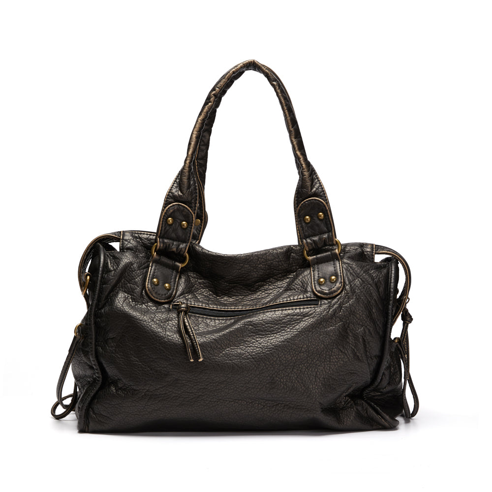 Elegancia negra | Bolso de lujo de piel auténtica