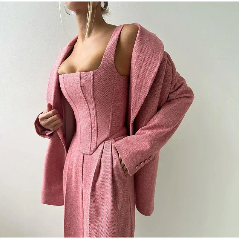 Tailleur-pantalon élégant | Top corset & blazer | Raffinement intemporel