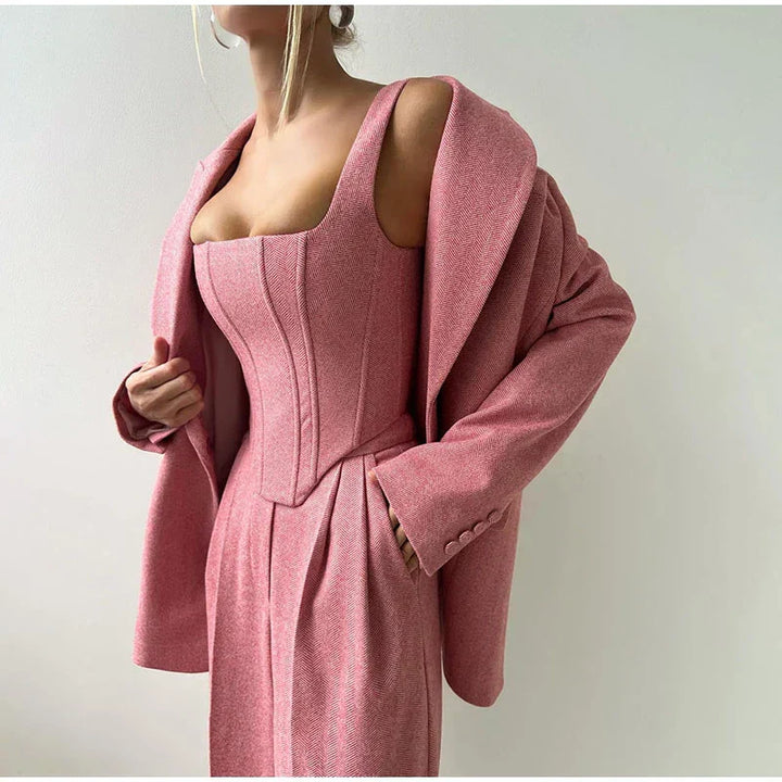 Tailleur-pantalon élégant | Top corset & blazer | Raffinement intemporel