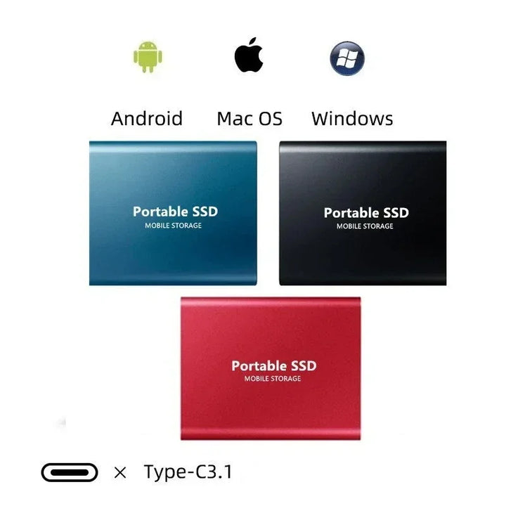 SSD externo de alta velocidade | Armazenamento portátil rápido e fiável