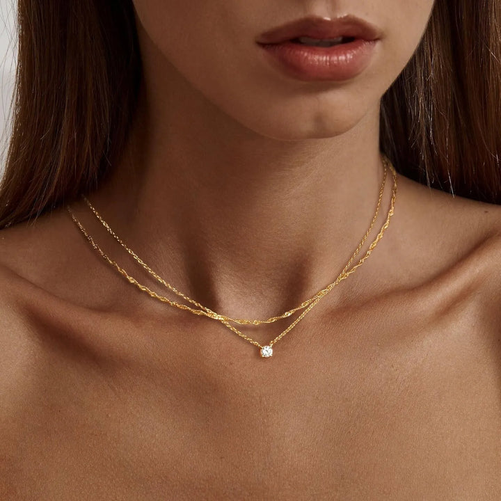 Collier Ras-du-Cou Diamant Plaqué Or / Argent pour Femme | Bijou Élégant Cadeau
