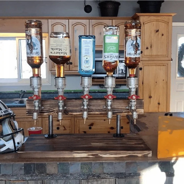 Distributeur de Boissons en Bois | Élégant & Pratique pour Cocktails et Spiritueux