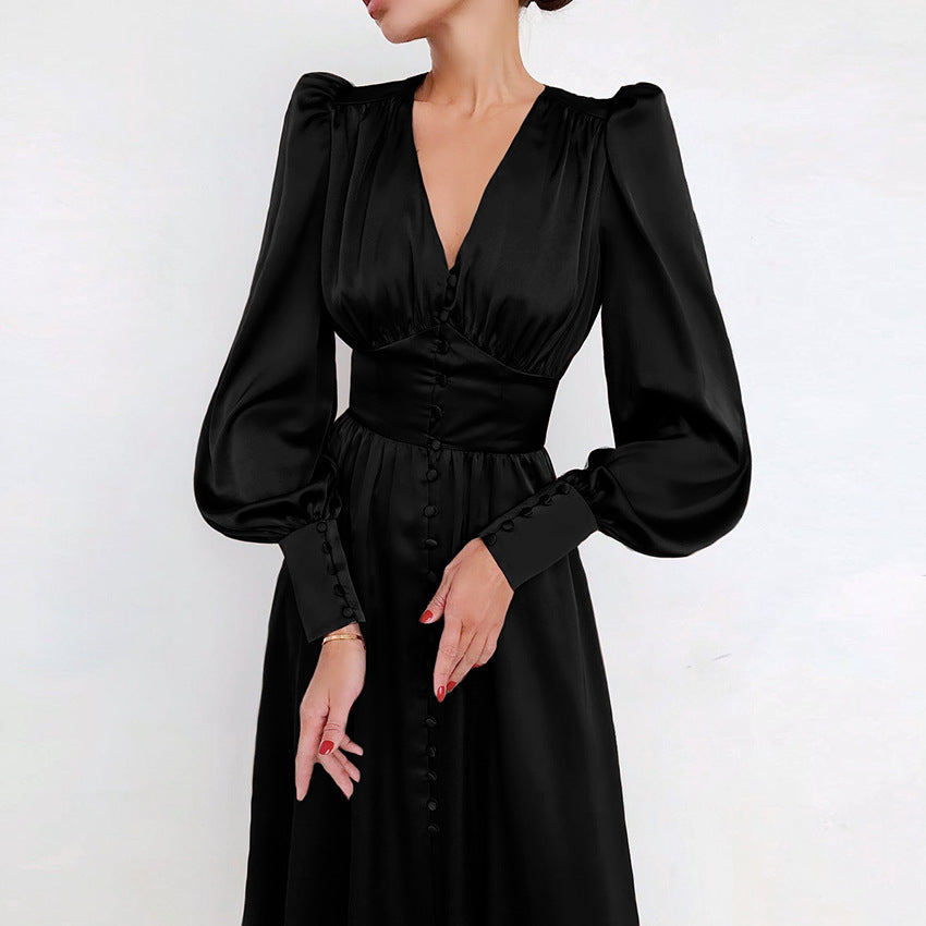 Abito midi in raso da donna Arya | Eleganza brillante e stile chic