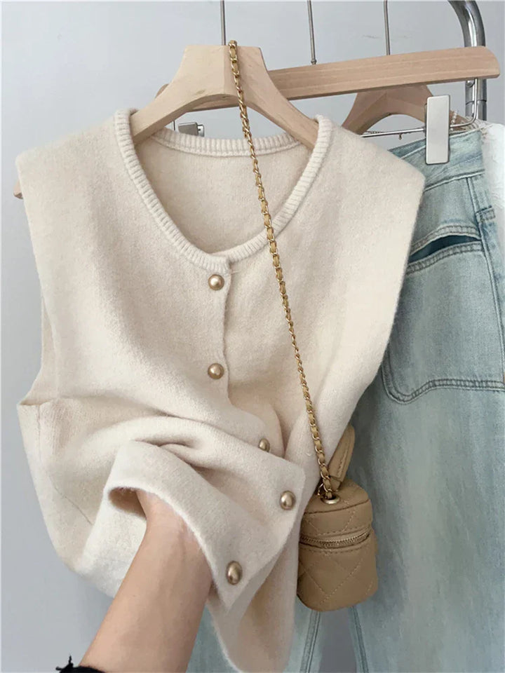 Adeline – Gilet raffiné avec boutons, idéal pour un style classique