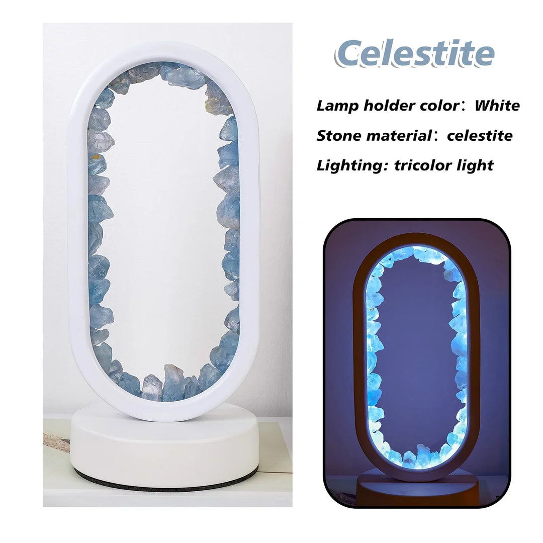 Lâmpada em Ametista Natural AuraStone | Luz Calmante em Cristal para Relaxamento & Decoração