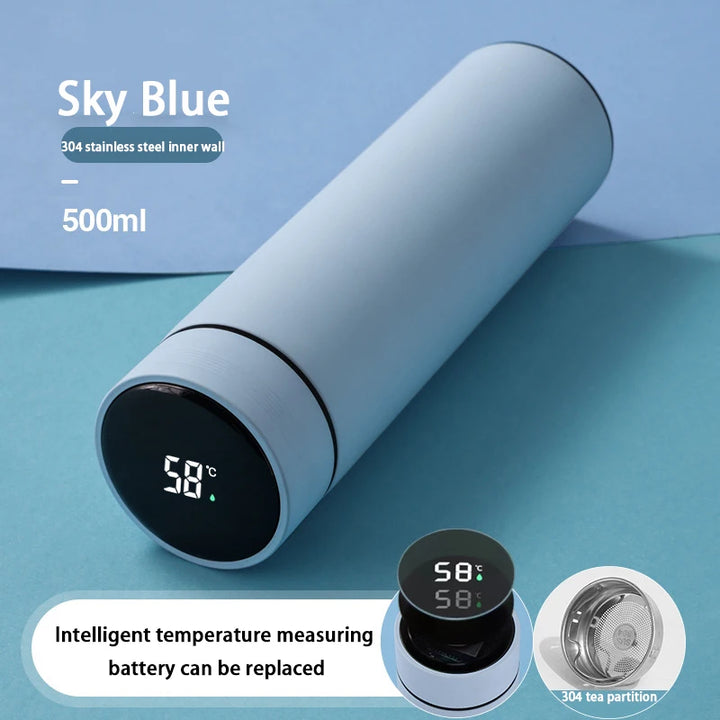 ThermoFlask Bouteille Isotherme Inox avec Écran LCD Température | 500ml Double Paroi