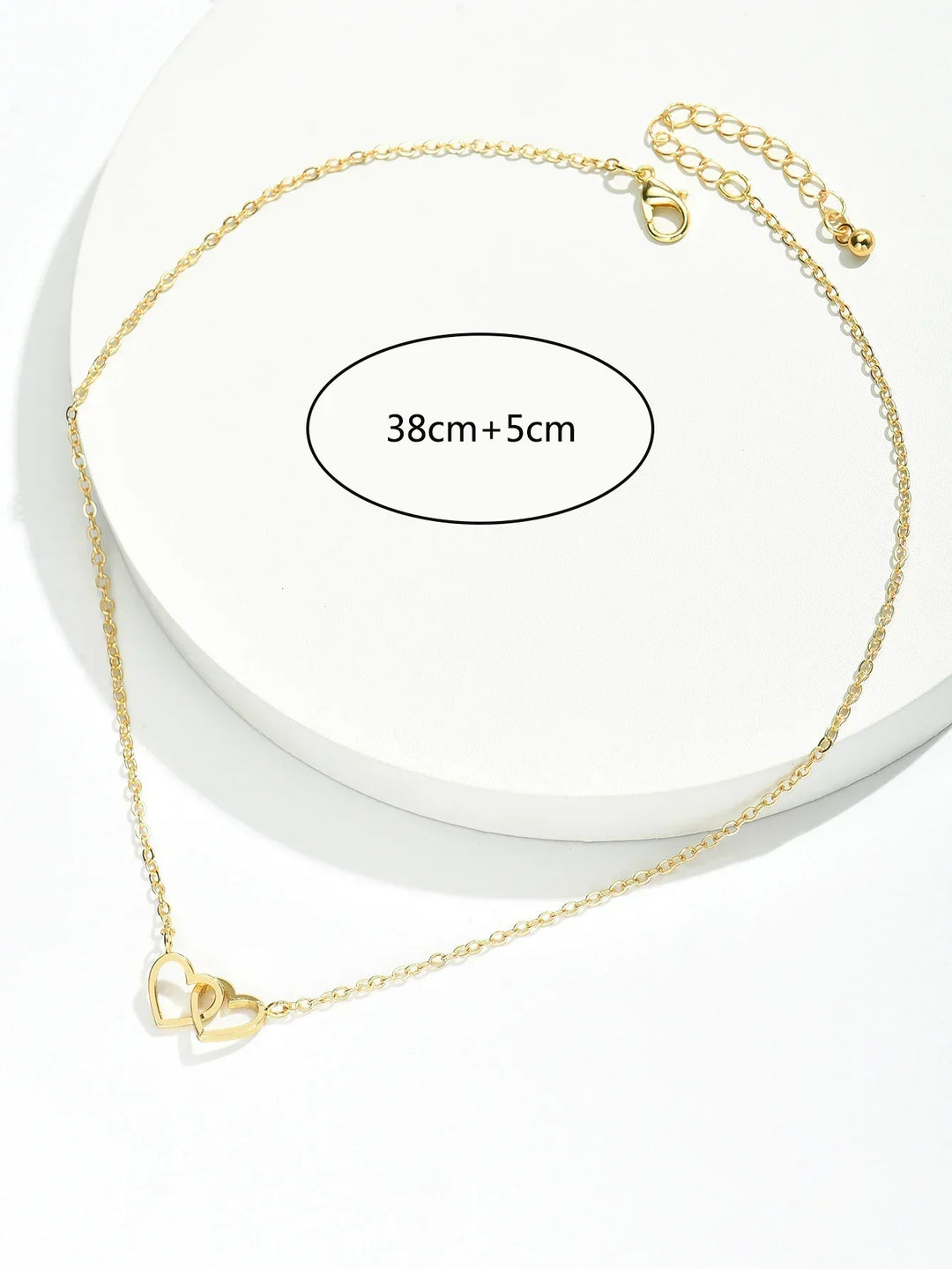 Nilda Collier avec pendentif double cœur | Bijoux romantiques pour femmes avec signification