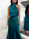 Robe Midi Élégante en Satin | Encolure Asymétrique & Silhouette Sublimée