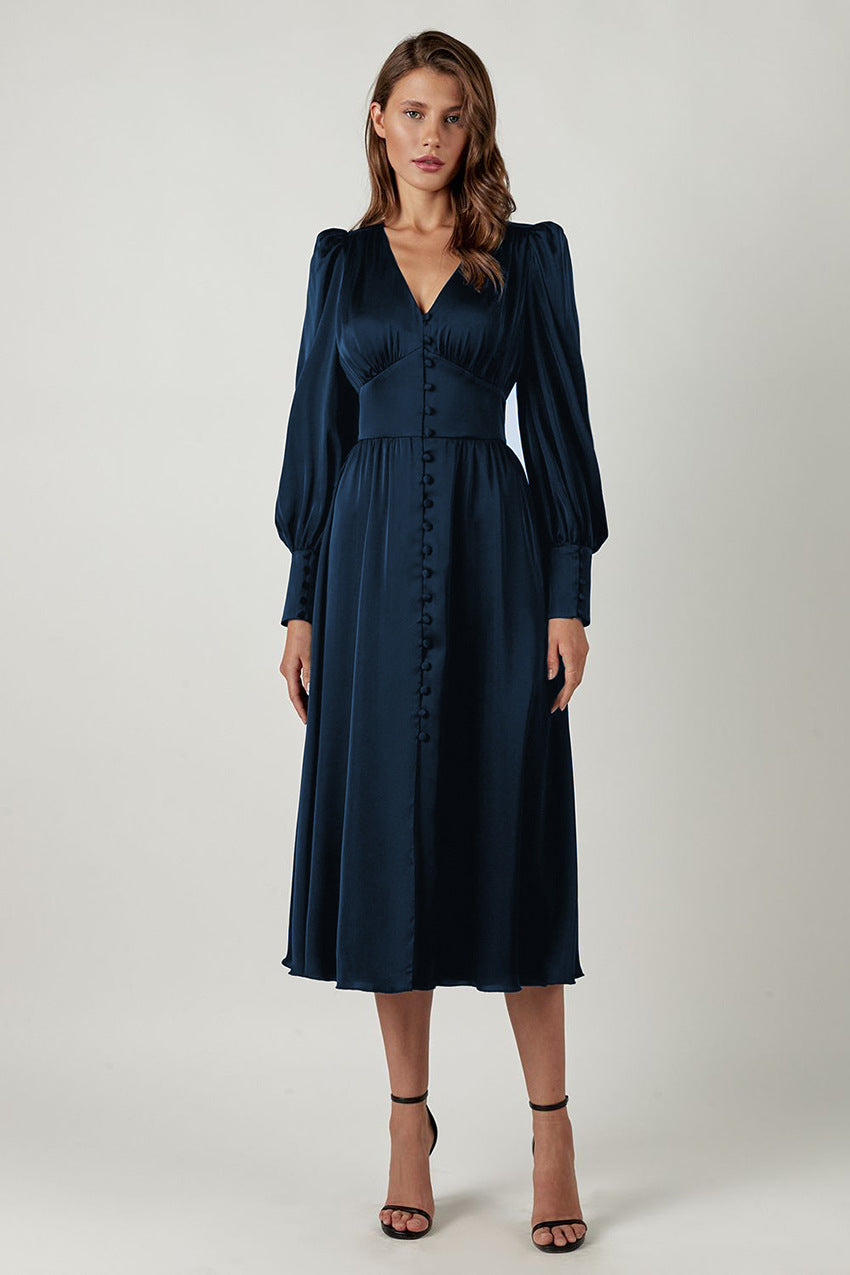 Abito midi in raso da donna Arya | Eleganza brillante e stile chic