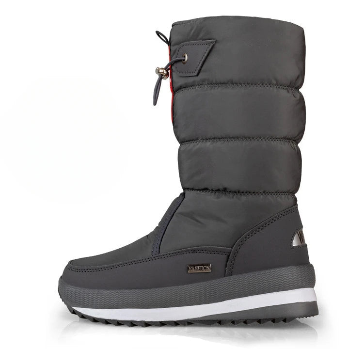 Bottes de neige femme | Bottes chaudes à mi-mollet imperméables avec plateforme et fourrure antidérapante