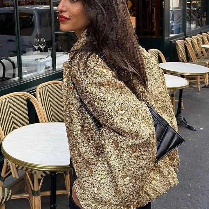 Veste à Paillettes | Design Glam avec Détails Brillants et Paillettes