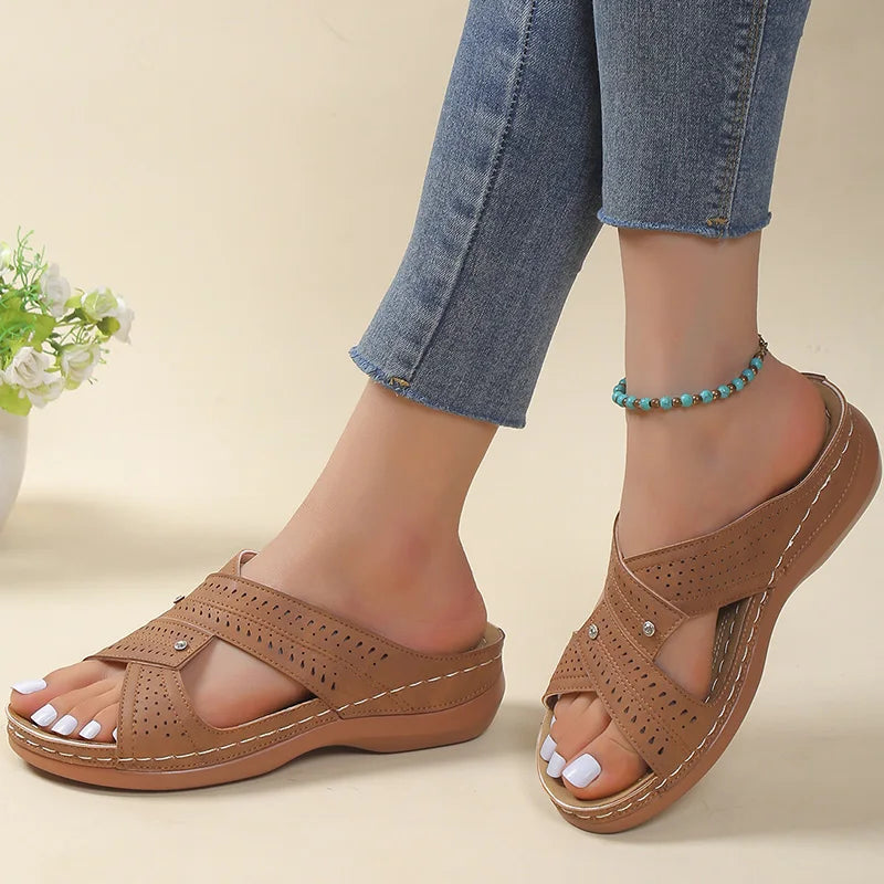 Vercomforta Sandales orthopédiques pour femmes | Chaussures d'été respirantes avec semelle confort