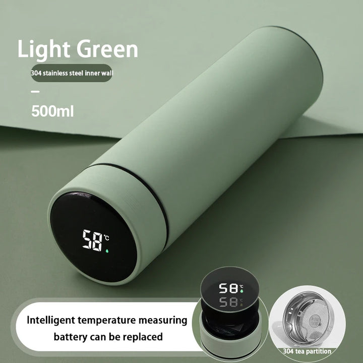 ThermoFlask Bouteille Isotherme Inox avec Écran LCD Température | 500ml Double Paroi