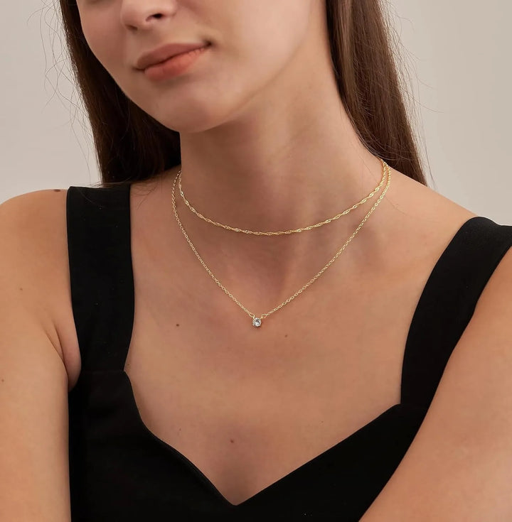 Collier Ras-du-Cou Diamant Plaqué Or / Argent pour Femme | Bijou Élégant Cadeau
