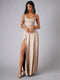 Alvaree | Robe de soirée en satin avec fente haute et dos ouvert