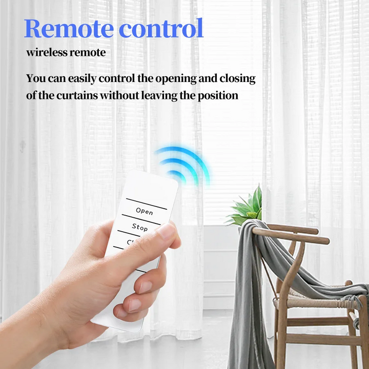 Robot Rideau Inteligente | Abridor de Cortinas Automático T/U Trilho com Comando à Distância Motorizado