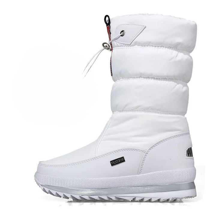 Bottes de neige femme | Bottes chaudes à mi-mollet imperméables avec plateforme et fourrure antidérapante