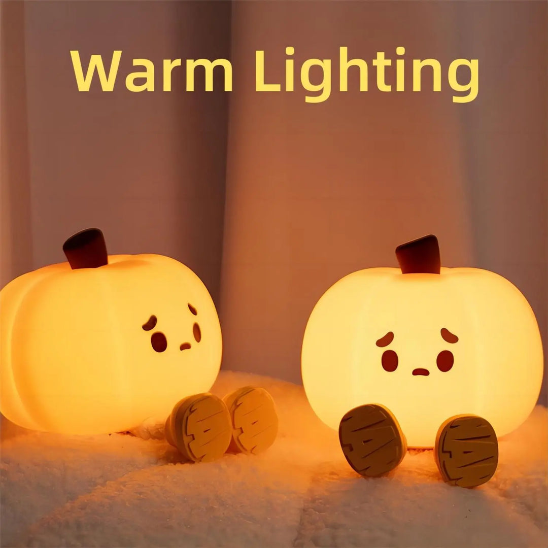 Lampe tactile CozyGlow Citrouille d’Halloween – Veilleuse en silicone douce et apaisante