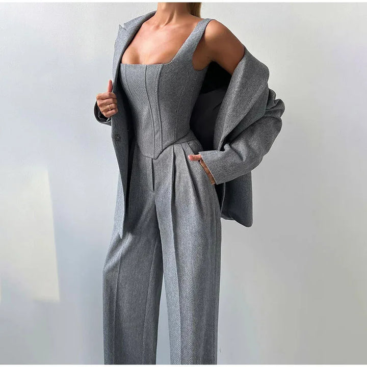 Tailleur-pantalon élégant | Top corset & blazer | Raffinement intemporel