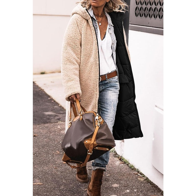 Anna | Cappotto lungo reversibile con fodera in morbido peluche