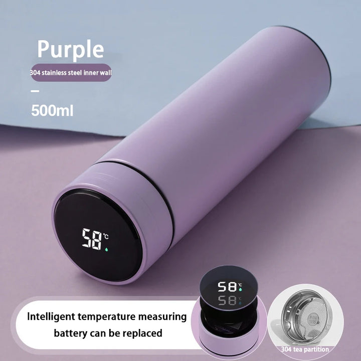 ThermoFlask Bouteille Isotherme Inox avec Écran LCD Température | 500ml Double Paroi