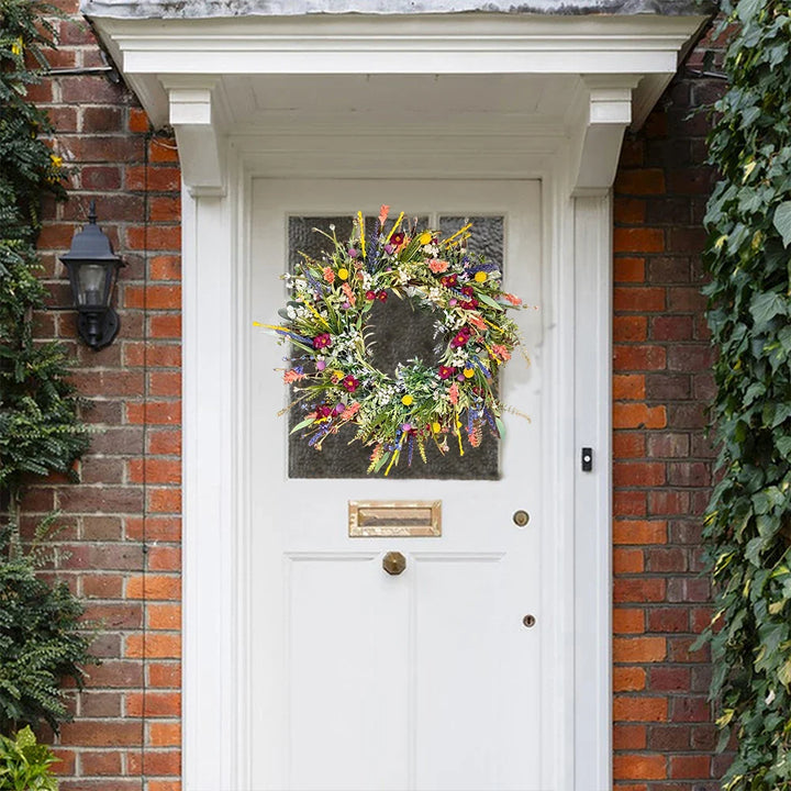 Noviroa Guirlanda Floral Feita à Mão | Decoração de Porta Interior & Exterior